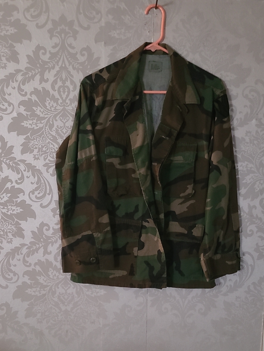 Camouflage Military-Style Jacket - Green Camo